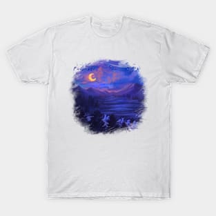 Rabbit under night sky T-Shirt